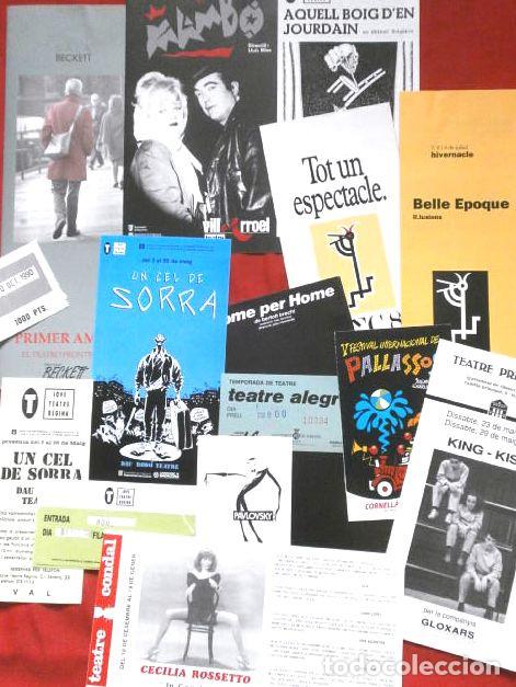 Folhetos de m&atilde;o de filmes antigos de cinema: OBRAS de TEATRO en BARCELONA a&ntilde;os 90 (Folletos) Teatre Condal Cecilia Rossetto, Sala Beckett, Grec