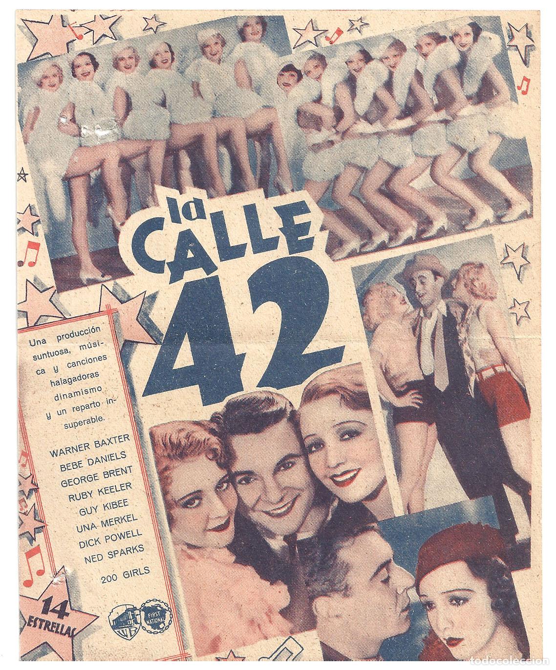 Cine: PTCC 806 LA CALLE 42 PROGRAMA DOBLE WARNER DICK POWELL GINGER ROGERS WARNER BAXTER RUBY KEELER - Foto 2