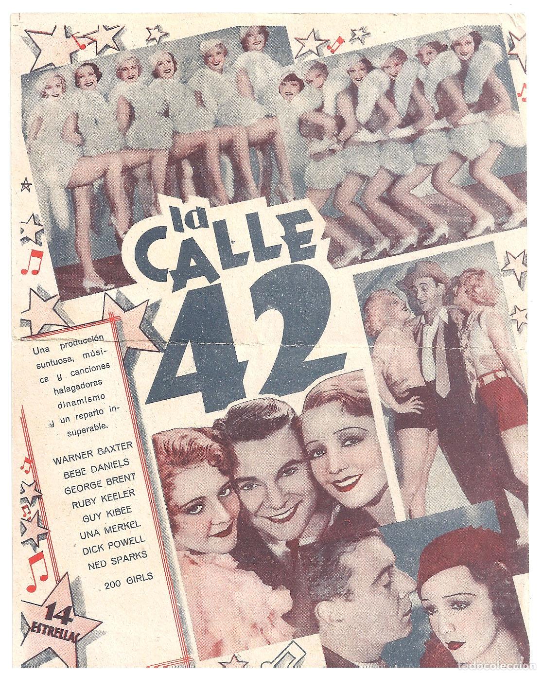 Cine: PTCC 806 LA CALLE 42 PROGRAMA DOBLE WARNER DICK POWELL GINGER ROGERS WARNER BAXTER RUBY KEELER - Foto 2