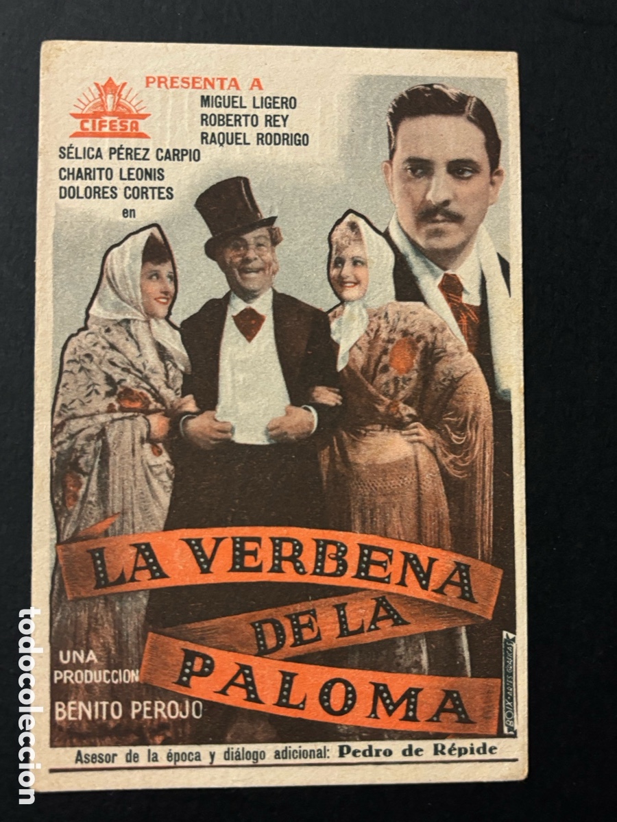  Foglietti di film di film antichi di cinema: Programa la verbena de la paloma Miguel ligero con publicidad ideal cinema &Uacute;beda A13