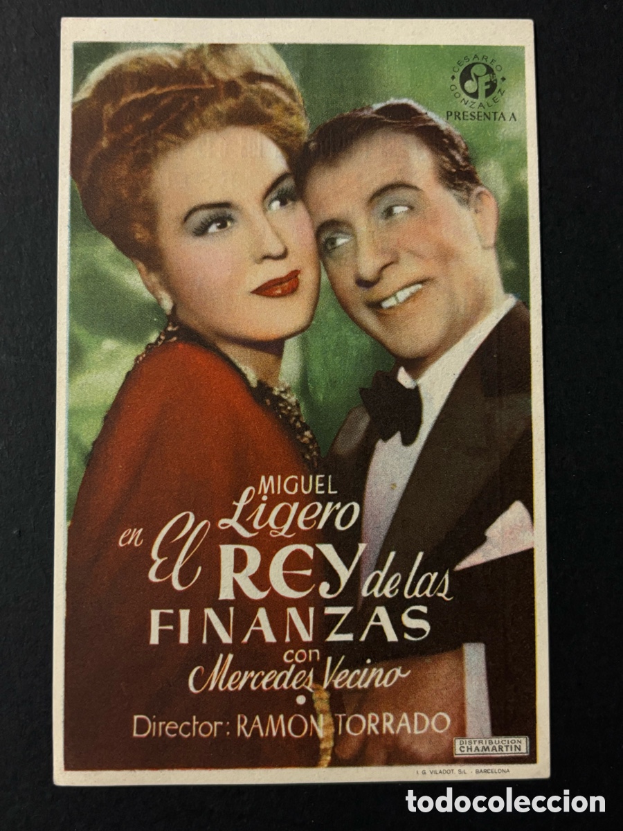  Foglietti di film di film antichi di cinema: Programa el rey de las finanzas Miguel ligero con publicidad sal&oacute;n ideal baza A13