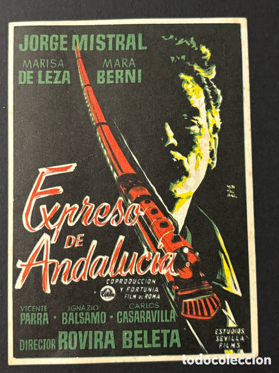  Foglietti di film di film antichi di cinema: Programa expreso de Andaluc&iacute;a Jorge Mistral con publicidad cine picarlo A13