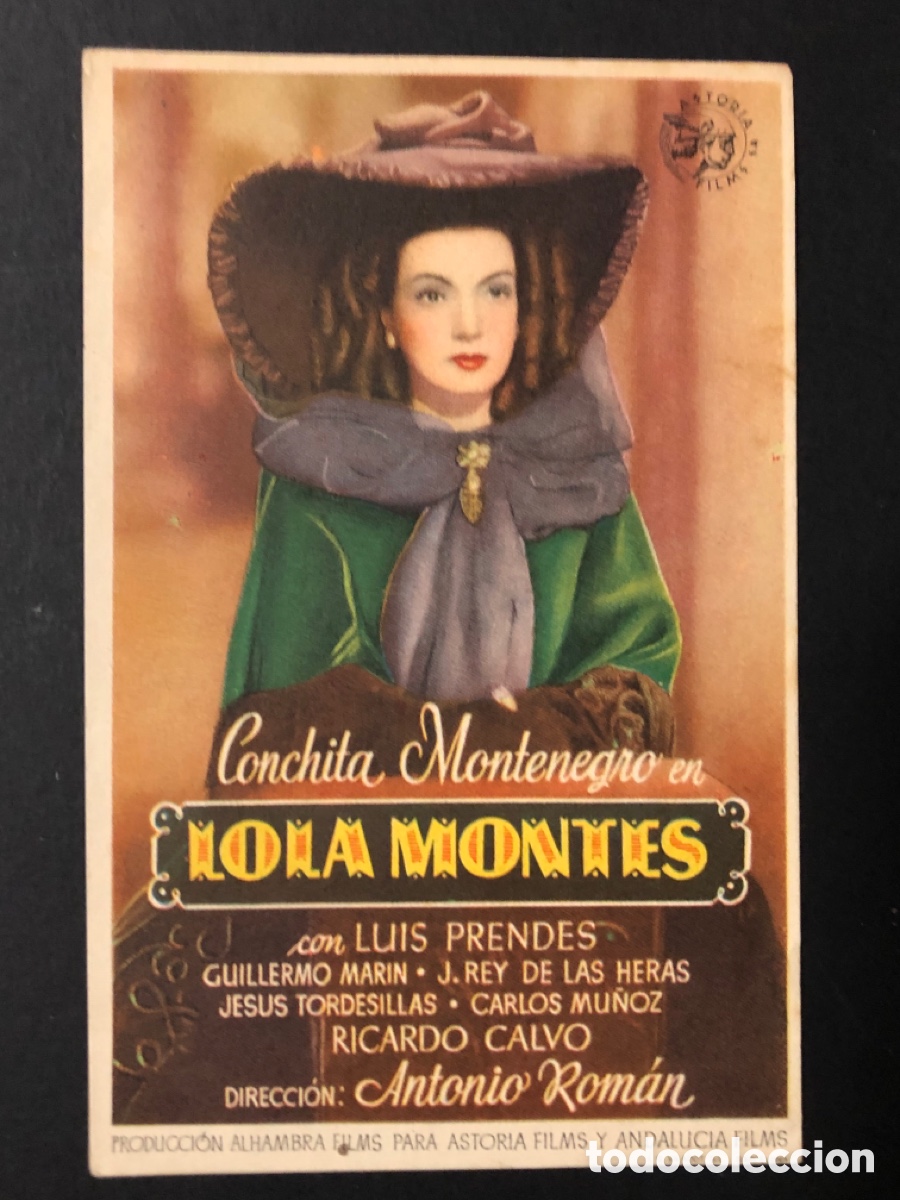  Foglietti di film di film antichi di cinema: Programa Lila montes Conchita Montenegro con publicidad cine campos eliseos gijon A13