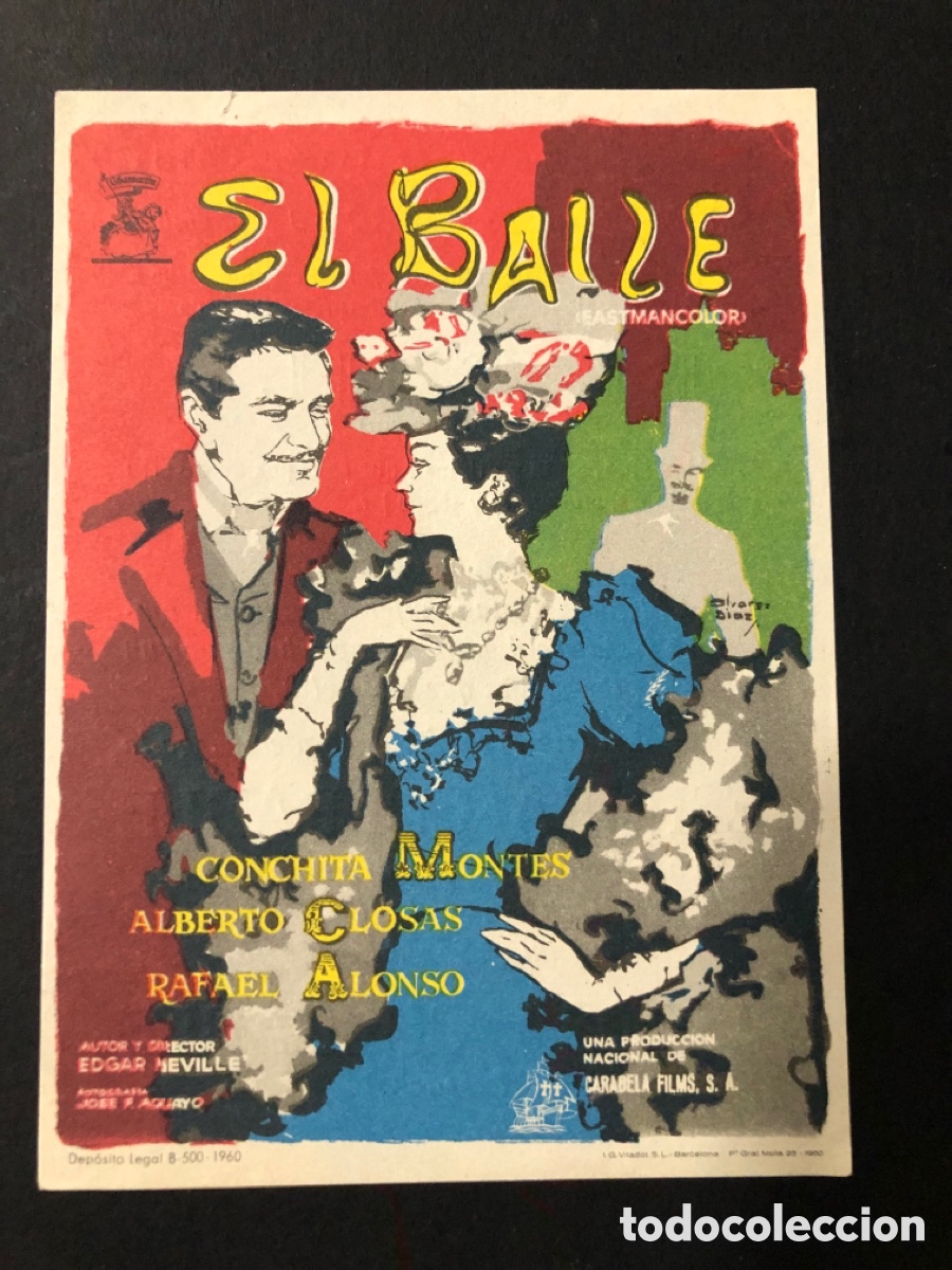  Foglietti di film di film antichi di cinema: Programa el baile Conchita Montes con publicidad cine banda primitiva liria A13