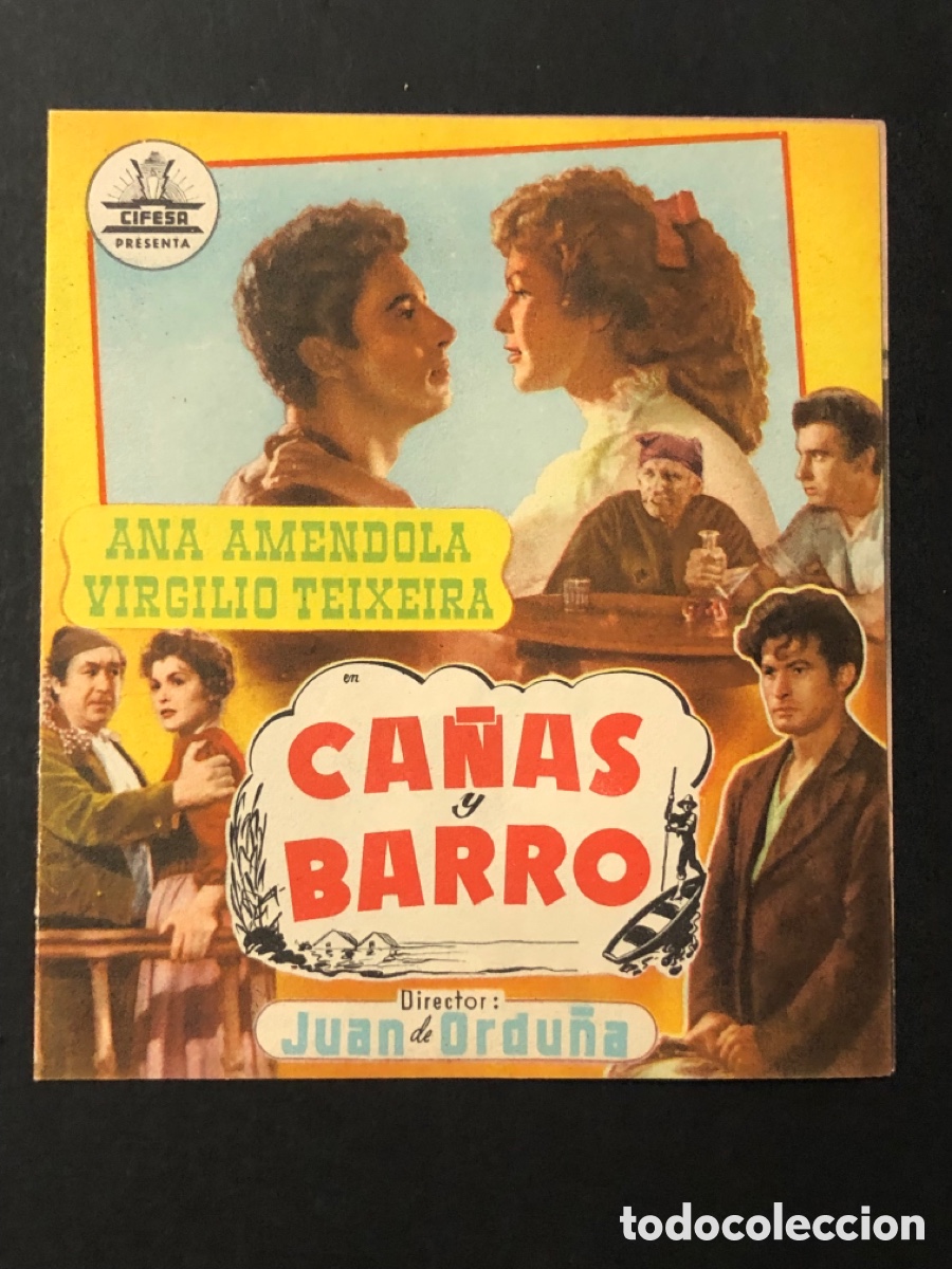 Folhetos de m&atilde;o de filmes antigos de cinema: Programa ca&ntilde;as y barro virgilio teixeira con publicidad cine lys valencia A13
