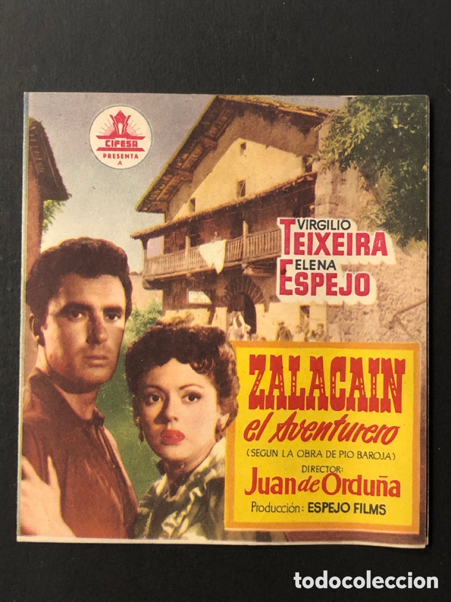 Folhetos de m&atilde;o de filmes antigos de cinema: Programa zalacain el aventurero virgilio teixeira con publicidad cine avenida valencia A13