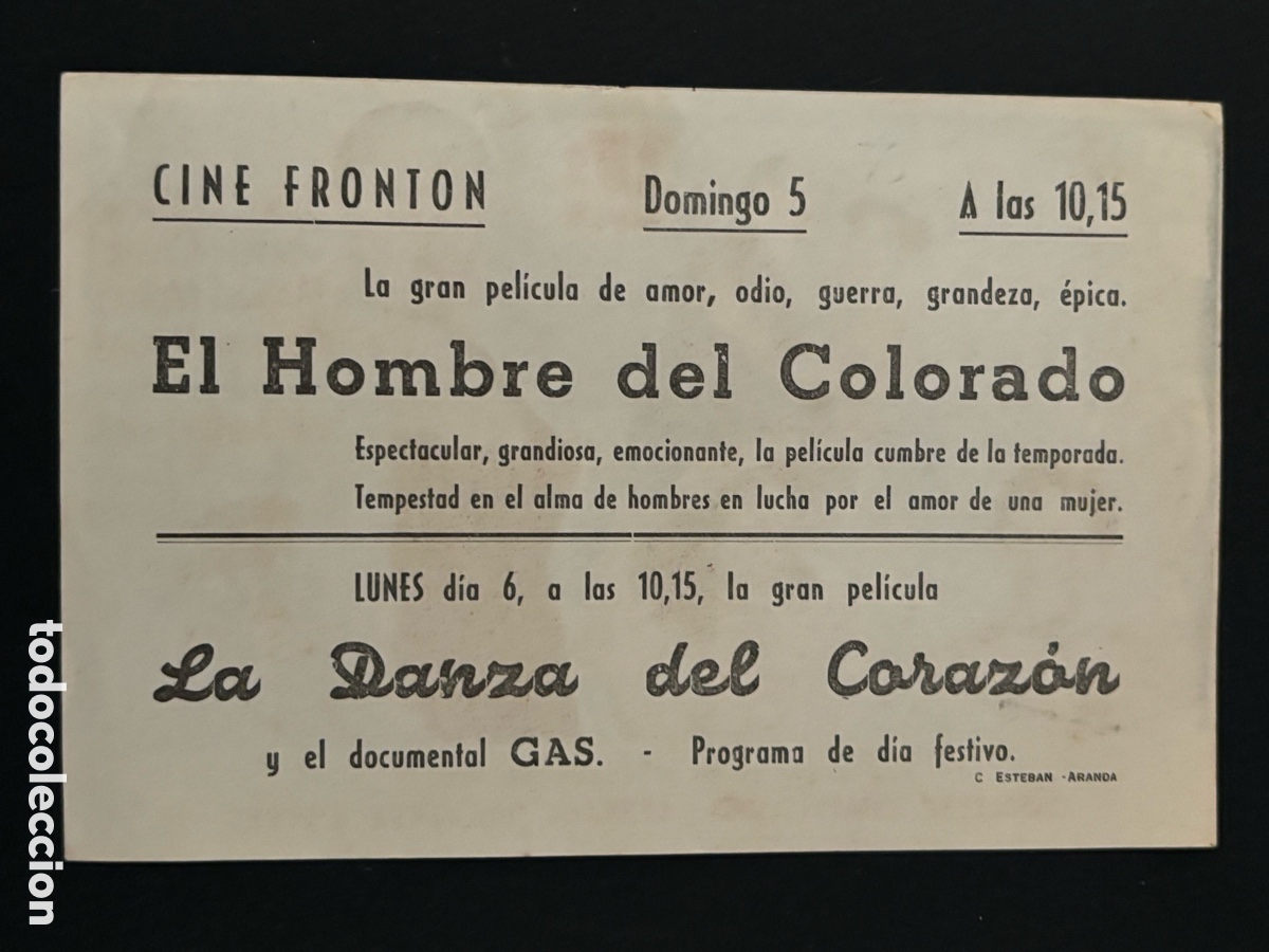 Cine: Programa la danza del coraz&oacute;n Tony leblanc con publicidad cine front&oacute;n Aranda A13 - Foto 2