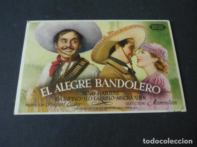 Cine: EL ALEGRE BANDOLERO PROGRAMA DE CINE SIN PUBLICIDAD - Foto 1