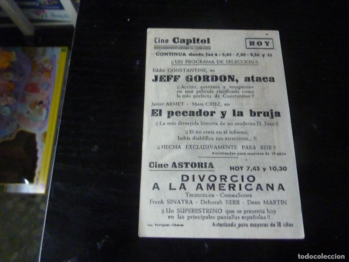 Cine: Folleto de cine JEFF GORDON ATACA con publicidad - Foto 2