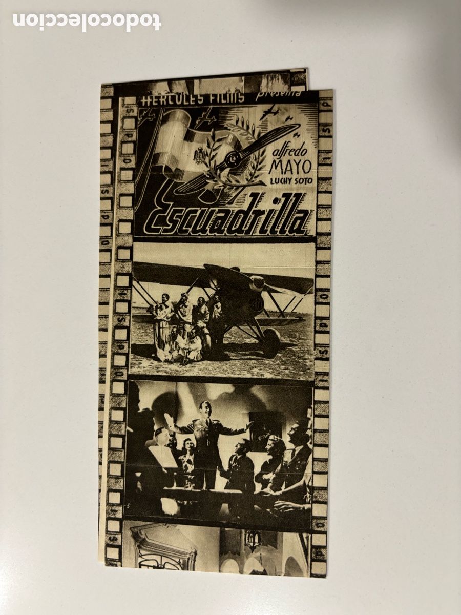 Folhetos de m&atilde;o de filmes antigos de cinema: Escuadrilla Alfredo mayo cine gr&aacute;fico ispo A13