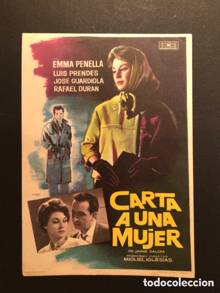 Cine: Programa carta a una mujer Emma Penella A13 - Foto 1