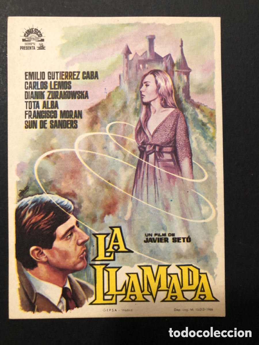 Folhetos de m&atilde;o de filmes antigos de cinema: Programa la llamada Emilio Gutierrez caba A13