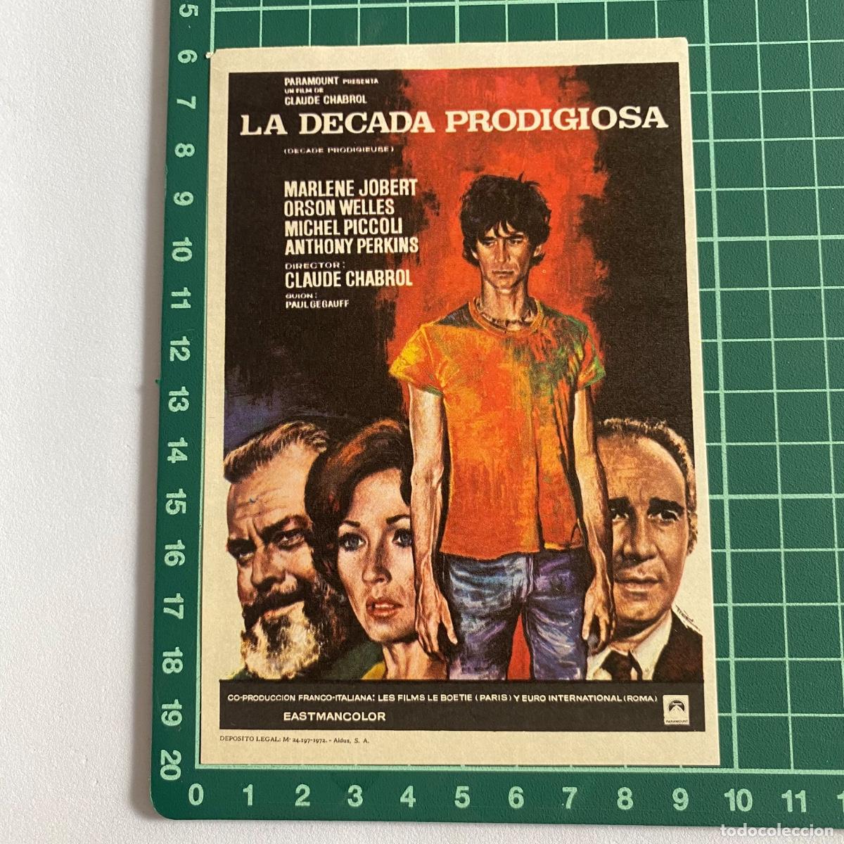Cine: Programa de cine folleto de mano pelicula La decada prodigiosa - Foto 1