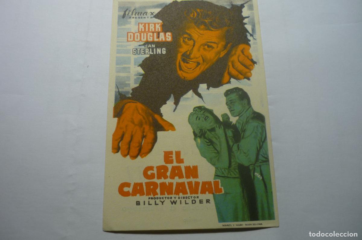 Cine: PROGRAMA EL GRAN CARNAVAL KIRK DOUGLAS PUBLICIDAD MONTERROSA REUS