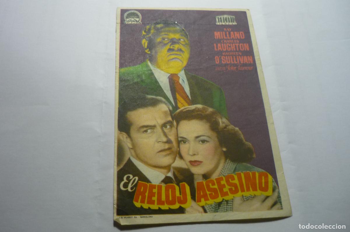 Cine: PROGRAMA EL RELOJ ASESINO .-RAY MILLAND PUBLICIDAD
