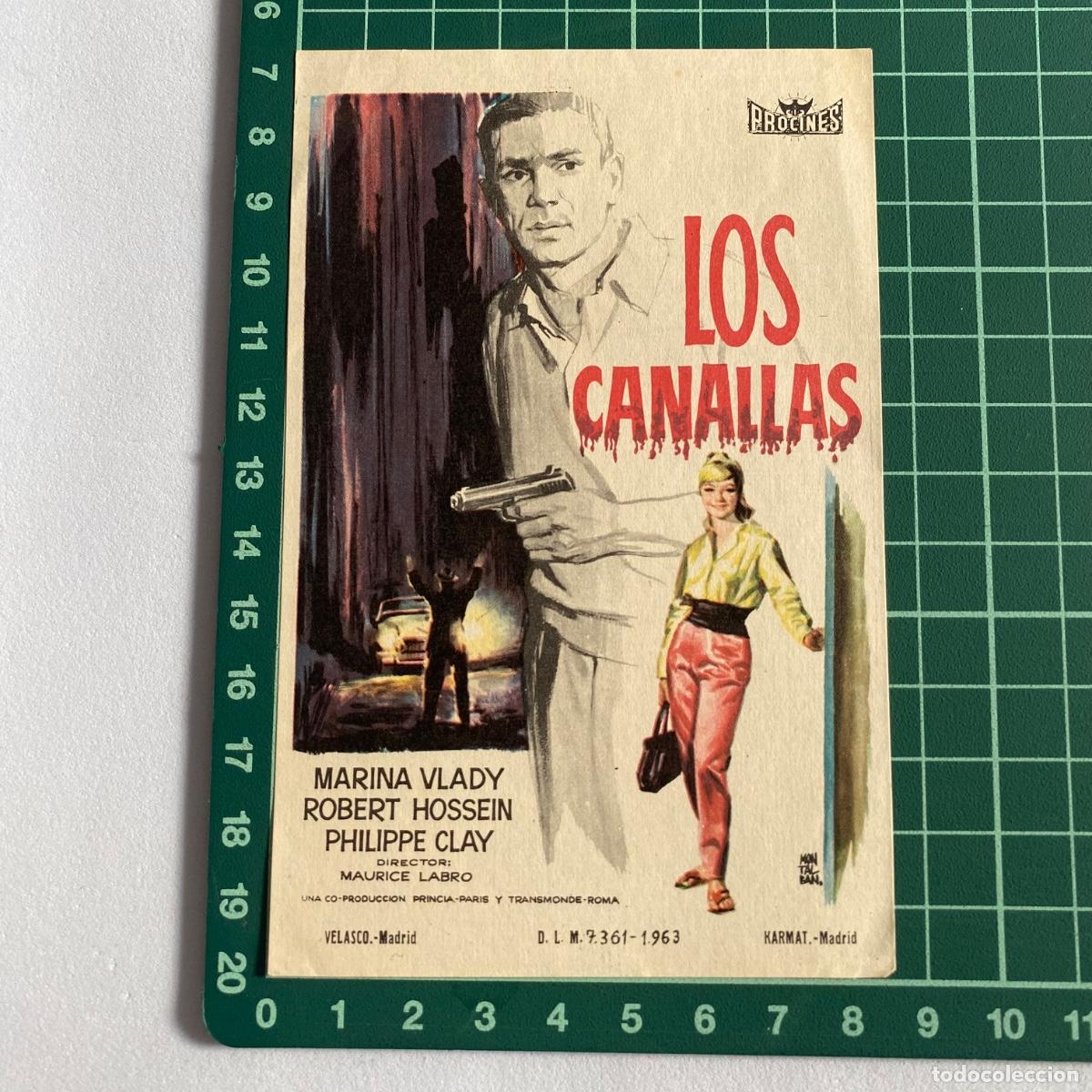 Cine: Programa Folleto de mano cine pelicula Los canallas - Foto 1