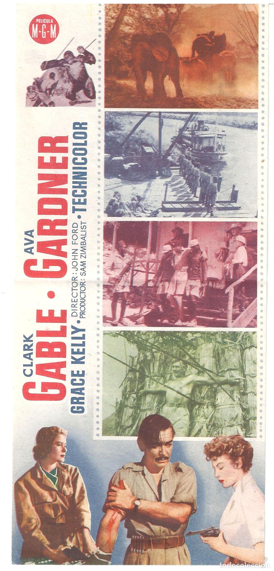 Cine: PTCC 810 MOGAMBO PROGRAMA DOBLE MGM CLARK GABLE AVA GARDNER GRACE KELLY - Foto 2