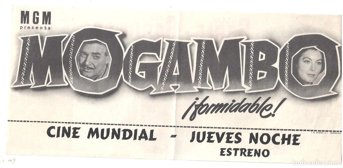 Cine: PTCC 810 MOGAMBO PROGRAMA DOBLE MGM CLARK GABLE AVA GARDNER GRACE KELLY - Foto 1
