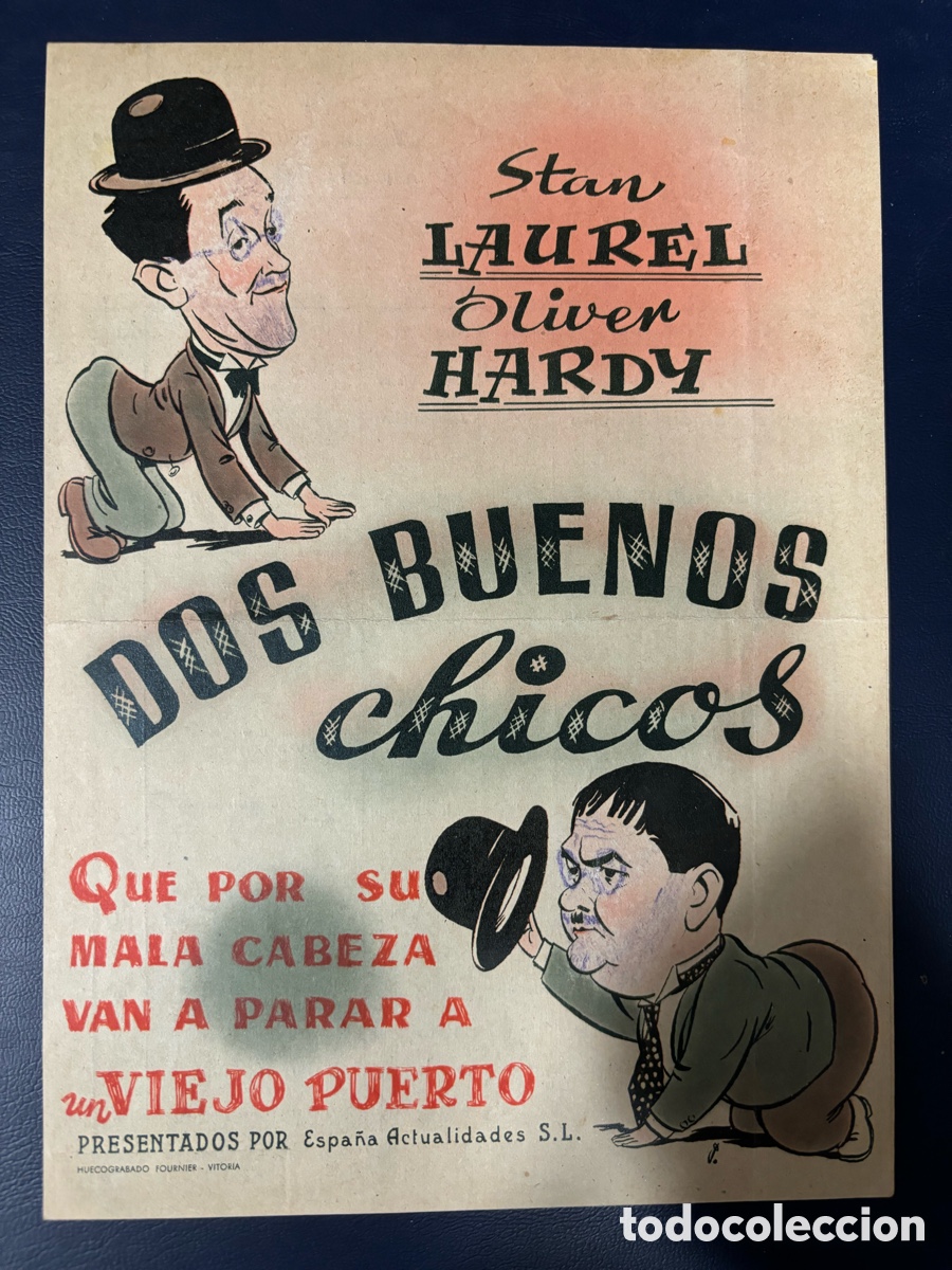  Foglietti di film di film antichi di cinema: Programa grande dos buenos chicos stan laurel Oliver Hardy Con publicidad selecciones fuster A14