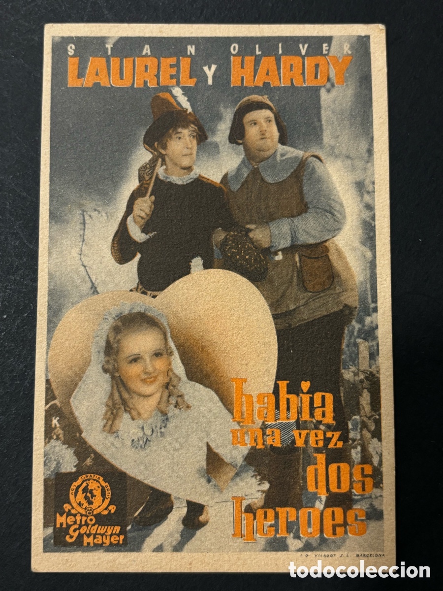  Foglietti di film di film antichi di cinema: Programa hab&iacute;a una vez dos h&eacute;roes stan laurel Oliver Hardy con publicidad ideal cinema ulldecona A14