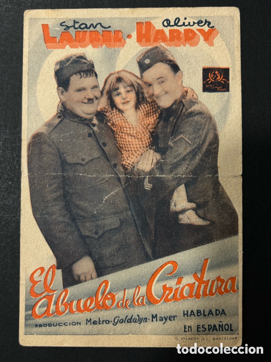  Foglietti di film di film antichi di cinema: Programa el abuelo de la criatura stan laurel Oliver Hardy publicidad cine de las grandes pelicu A14