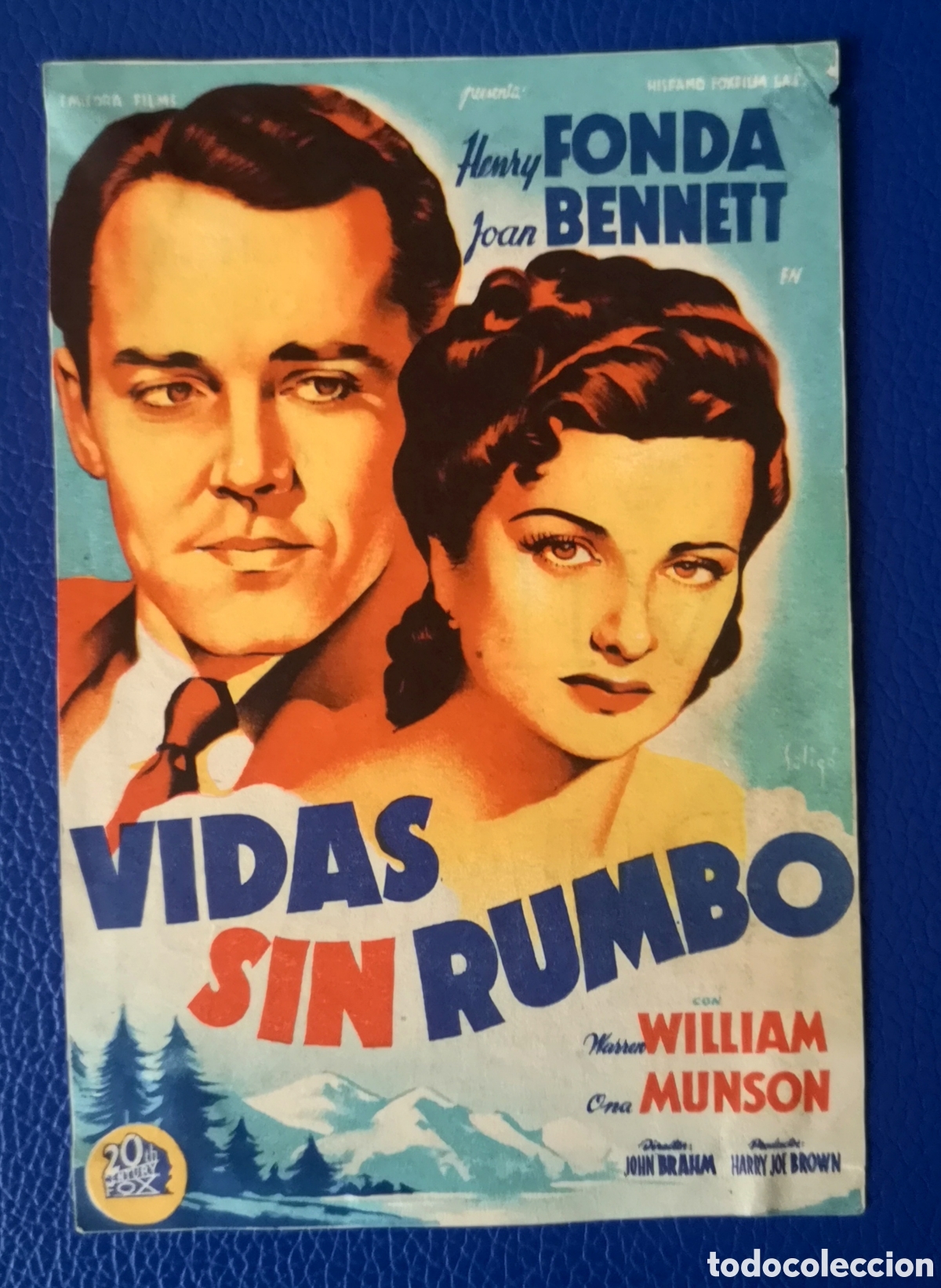  Foglietti di film di film antichi di cinema: VIDAS SIN RUMBO - FOLLETO DE MANO