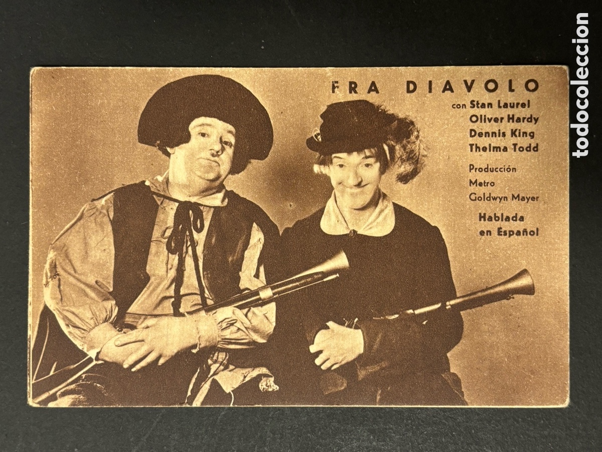  Foglietti di film di film antichi di cinema: Programa fra diavolo Stan laurel Oliver Hardy con publicidad co&ntilde;ac Gonz&aacute;lez byass A14