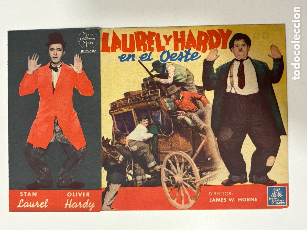  Foglietti di film di film antichi di cinema: Programa Stan laurel Oliver Hardy en el oeste con publicidad gran teatro A14