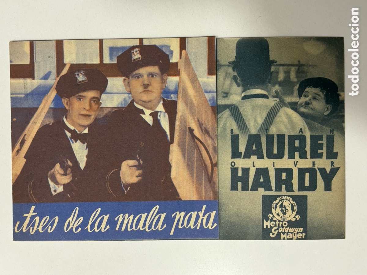  Foglietti di film di film antichi di cinema: Programa ases de la mala pata Stan laurel Oliver Hardy con publicidad principal A14