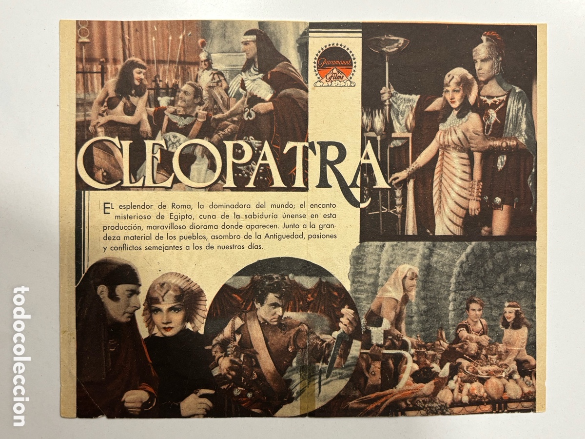 Cine: Programa Paramount Cleopatra claudette colbert con publicidad cine monumental A14 - Foto 2