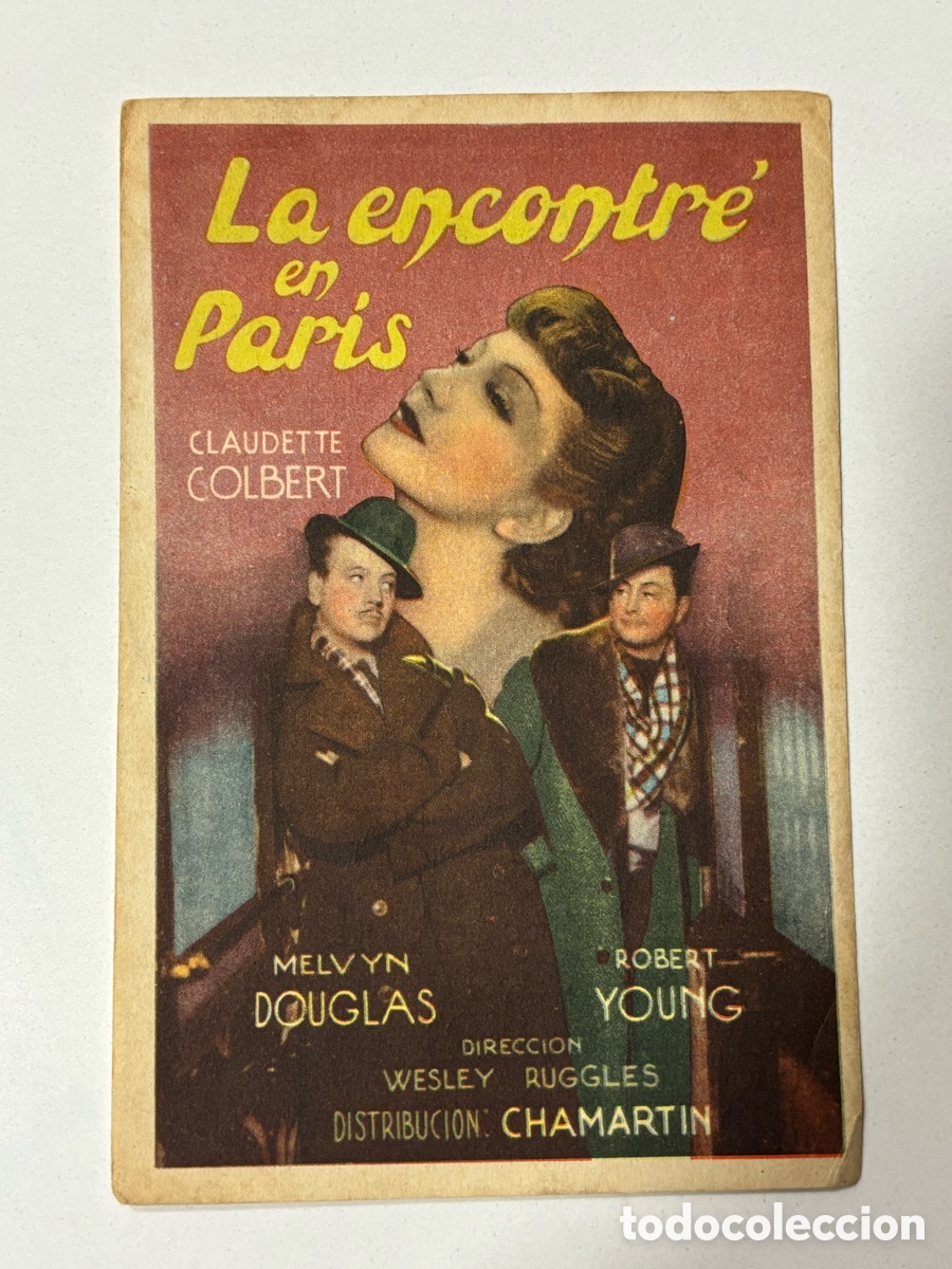  Foglietti di film di film antichi di cinema: Programa La encontr&eacute; en paris claudette colbert publicidad cine metr&oacute;poli san Gin&eacute;s de vilasar A14