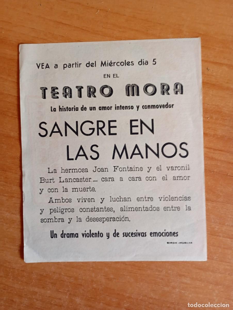 Cine: GRIS2.PROGRAMA DE CINE --SANGRE EN LAS MANOS. CT - Foto 2