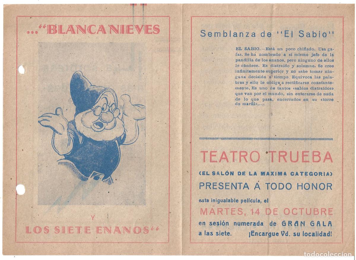 Cine: PTCC 807 BLANCANIEVES Y LOS 7 ENANITOS DISNEY PROGRAMA DOBLE TRUEBA local EL SABIO - Foto 1