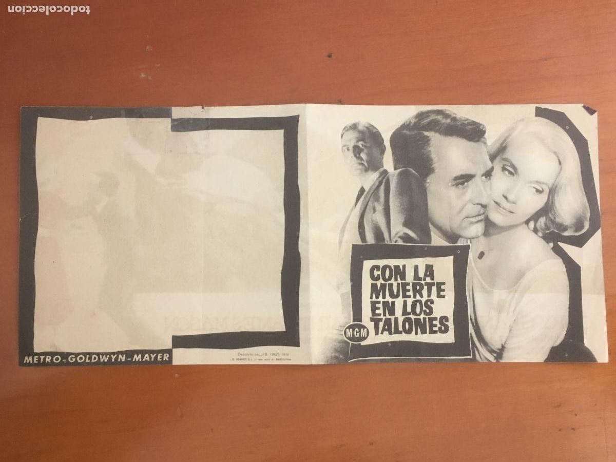 Folhetos de m&atilde;o de filmes antigos de cinema: con la muerte en los talones hitchcock folleto mano original estreno