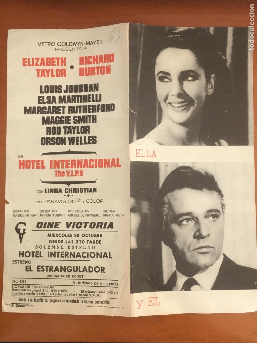 Kino: hotel internacional folleto mano original estreno con cine impreso cine victoria barcelona