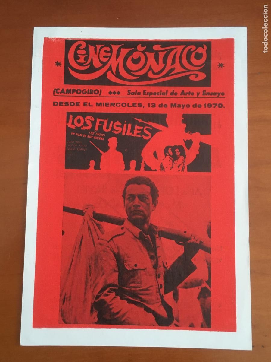 Kino: los fusiles ruy guerra folleto mano original estreno con cine impreso cine monaco