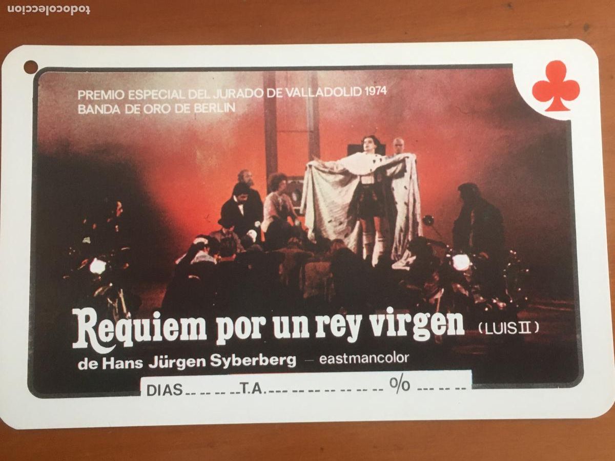Folhetos de m&atilde;o de filmes antigos de cinema: requiem por un rey virgen folleto mano original perfecto estado formato carta naipe