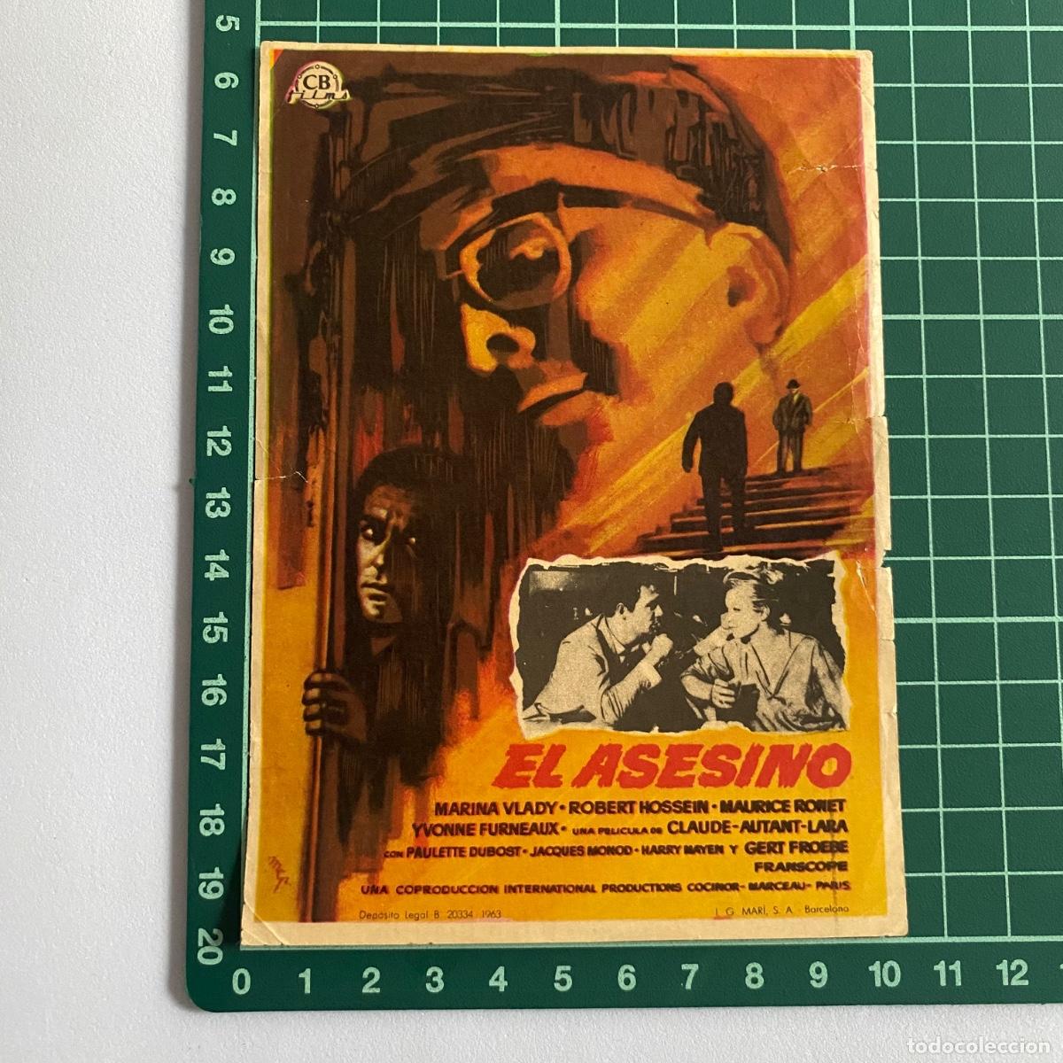 Cine: Programa de cine folleto de mano pelicula El asesino - Foto 1