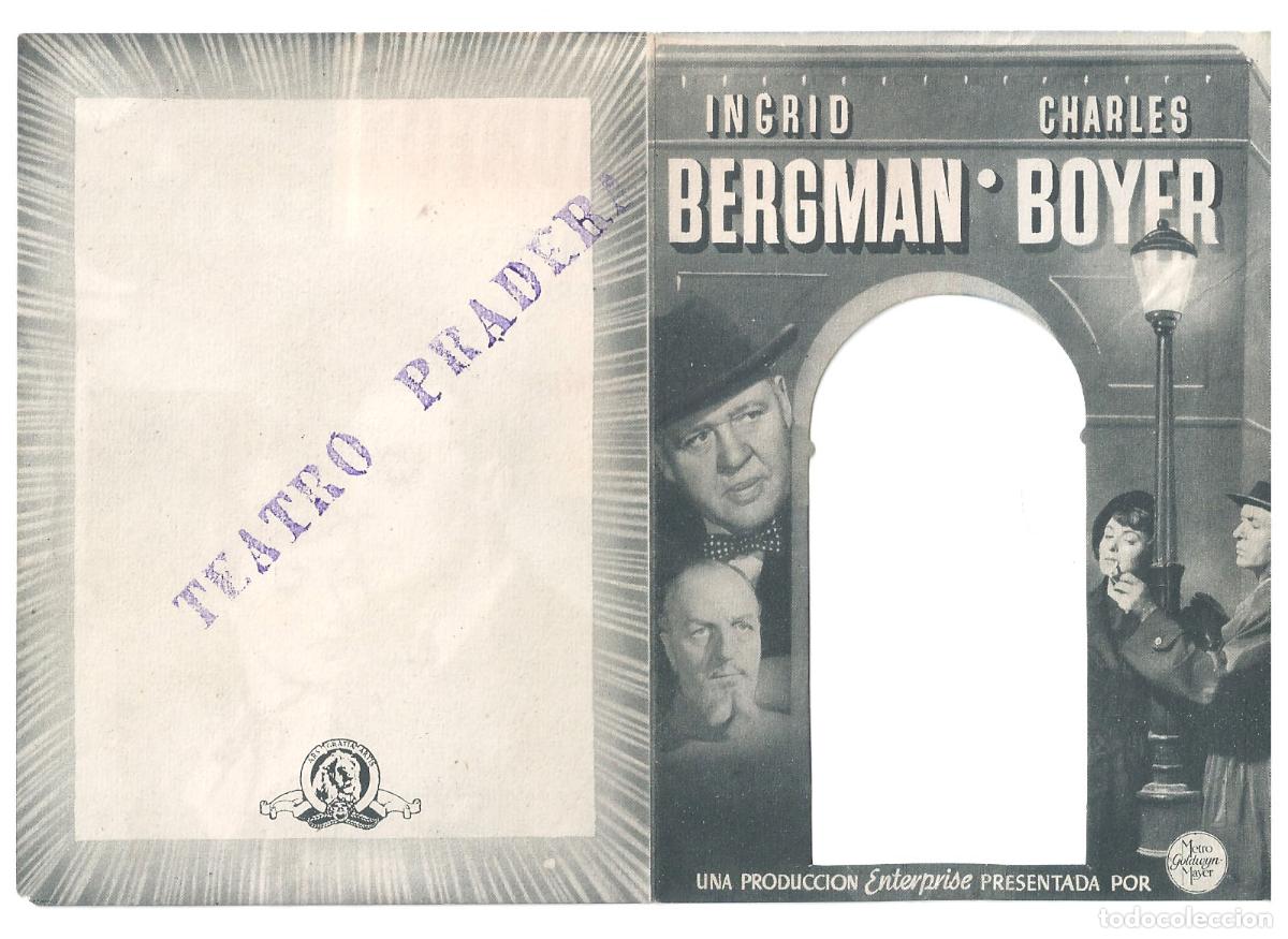 Cine: PTCC 809 ARCO DE TRIUNFO PROGRAMA DOBLE TROQUELADO MGM INGRID BERGMAN - Foto 1