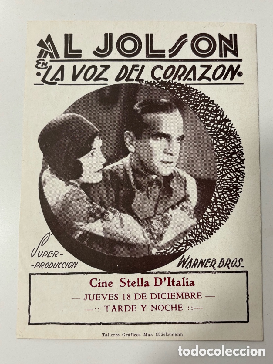 Cine: Programa uruguayo la voz del coraz&oacute;n el loco cantor Al jolson A14 - Foto 3