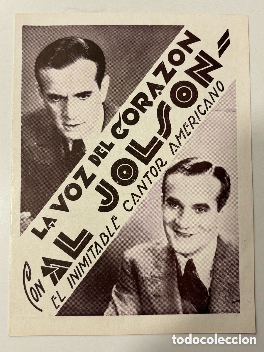 Cine: Programa uruguayo la voz del coraz&oacute;n el loco cantor Al jolson A14 - Foto 1