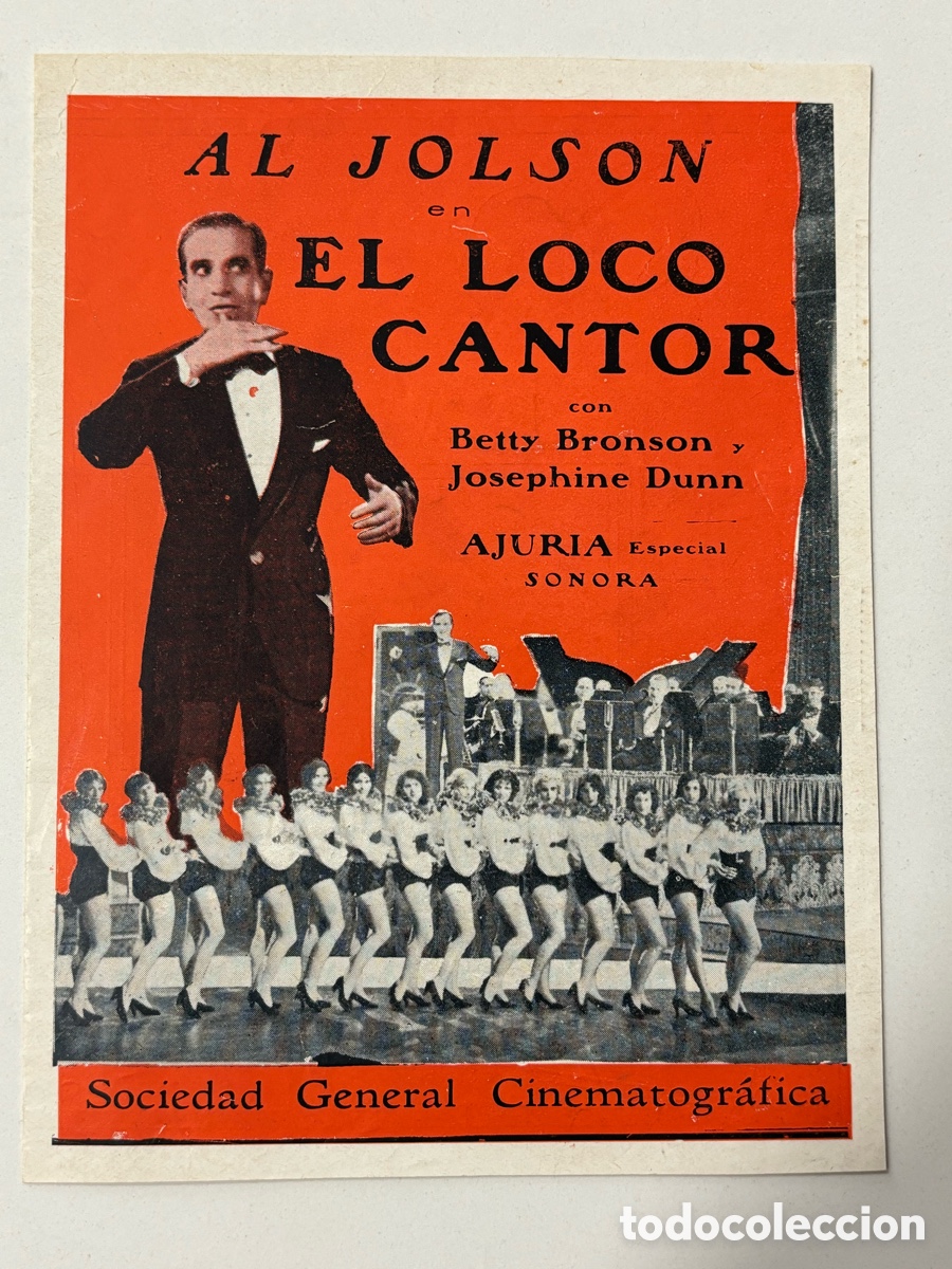 Cine: Programa el loco cantor Al jolson Betty bronson A14 - Foto 1