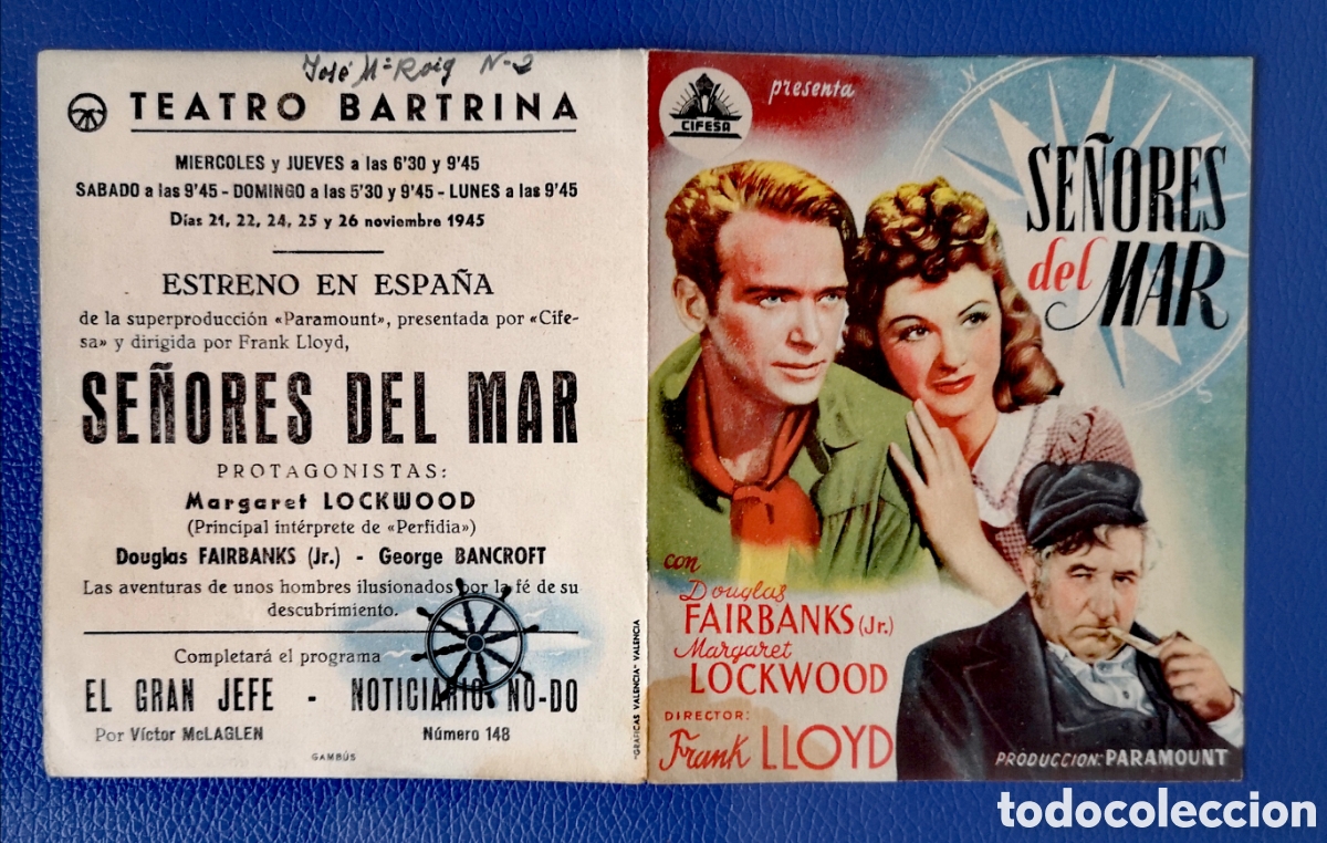 Cine: SE&Ntilde;ORES DEL MAR - FOLLETO - Foto 1