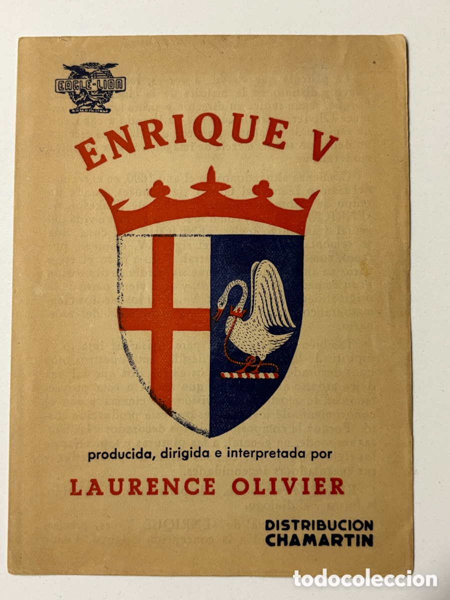 Cine: Programa Enrique V Laurence olivier A14 - Foto 1
