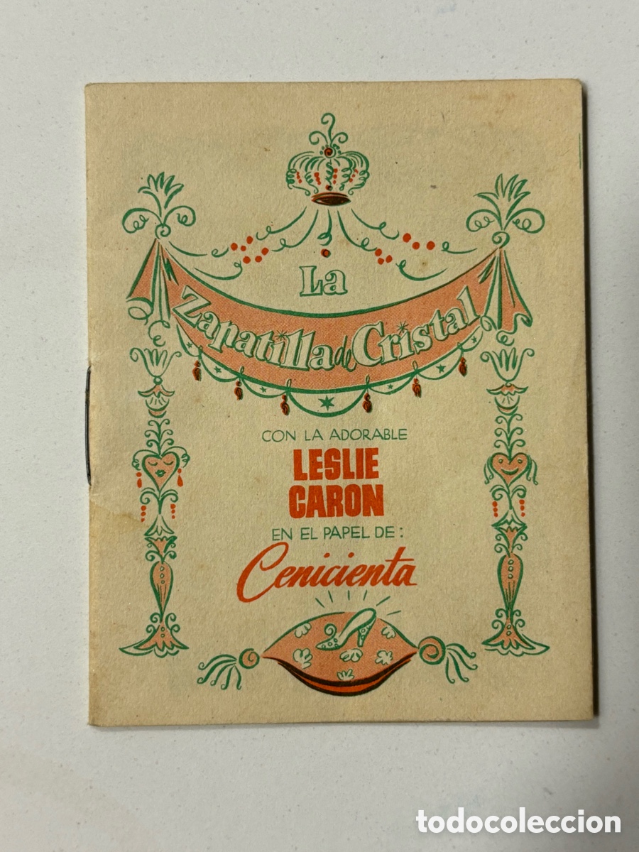 Folhetos de m&atilde;o de filmes antigos de cinema: Programa librito la zapatilla de cristal Leslie caron con publicidad cinema truena Baeza A14