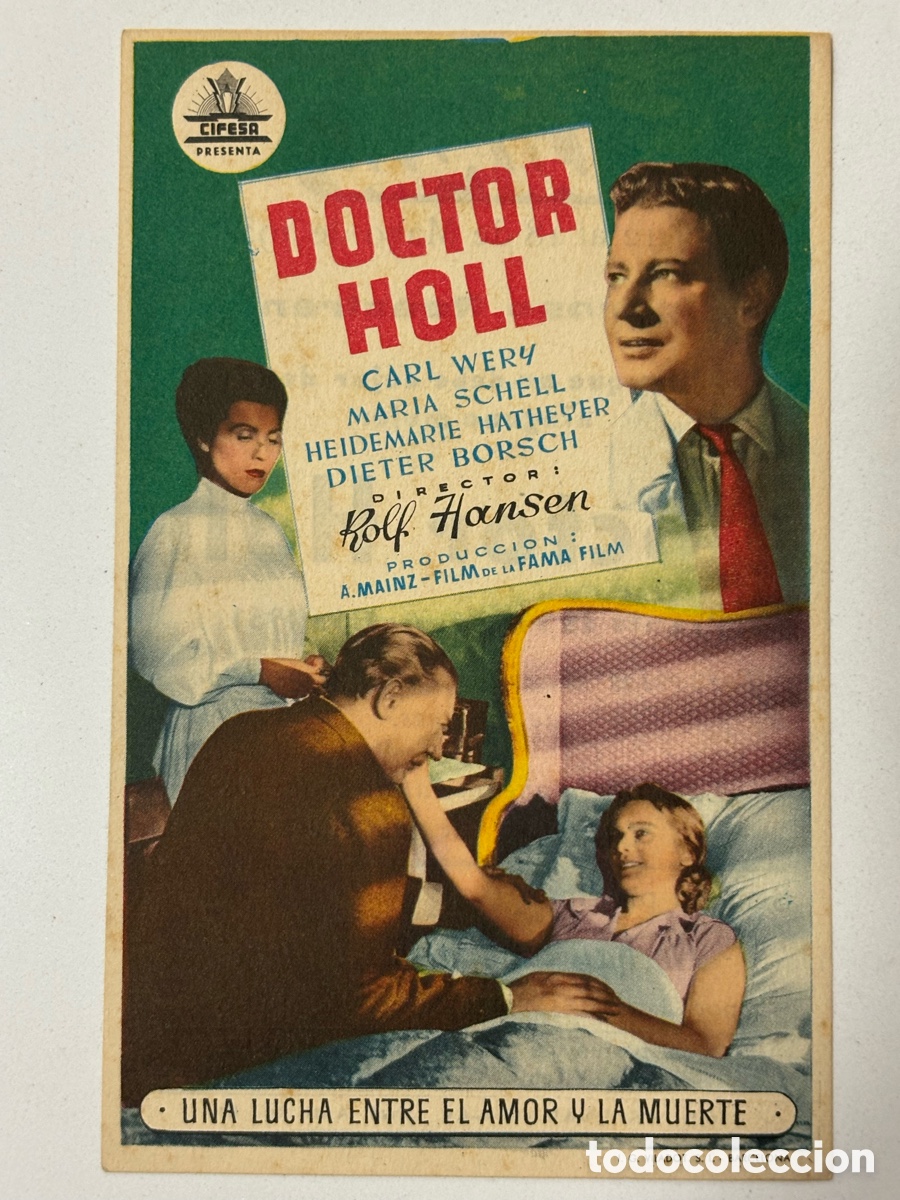 Folhetos de m&atilde;o de filmes antigos de cinema: Programa doctor holl Mar&iacute;a schell con publicidad cine turia Valencia A14