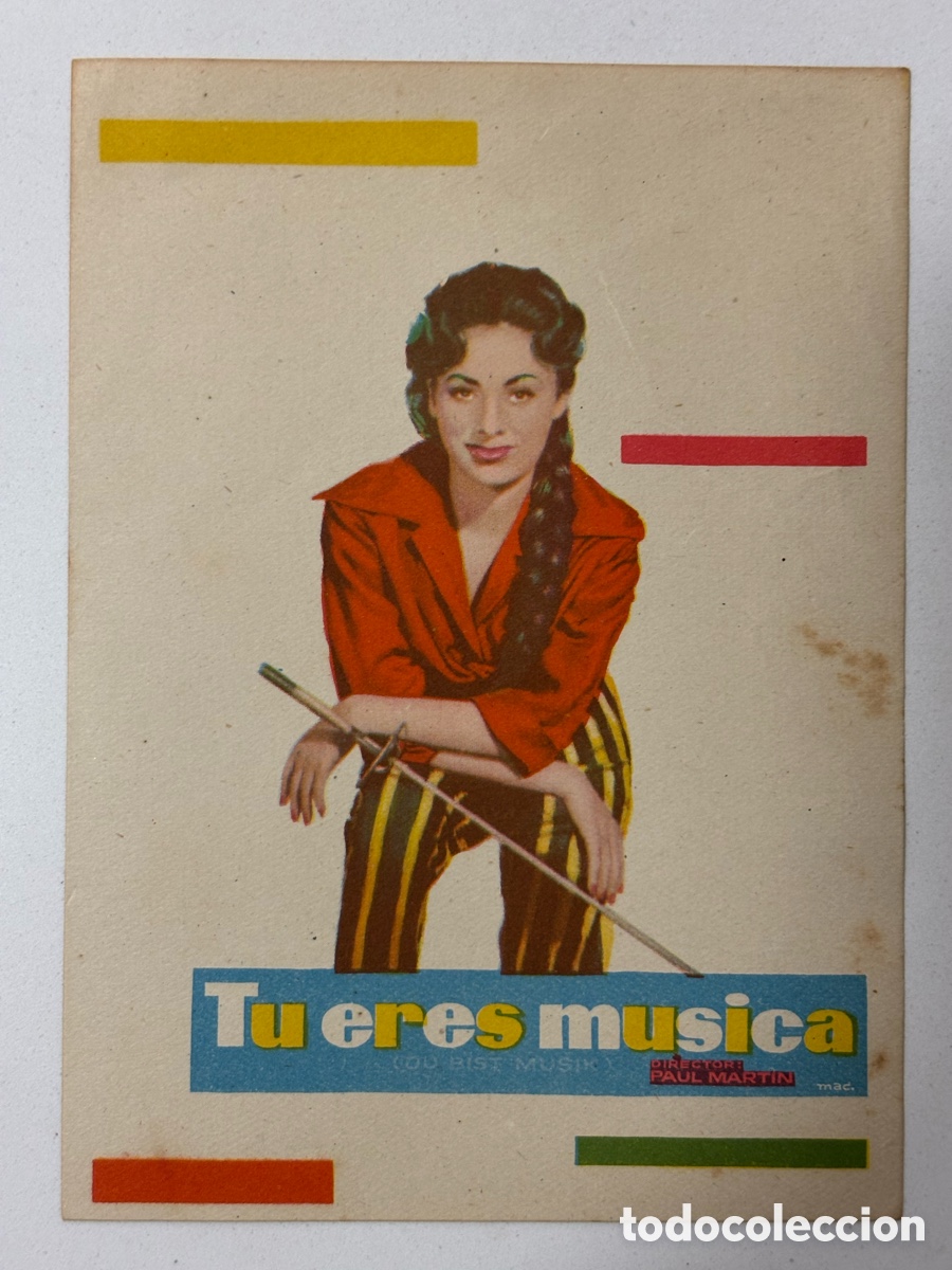 Folhetos de m&atilde;o de filmes antigos de cinema: Programa tu eres m&uacute;sica Caterina valente A14
