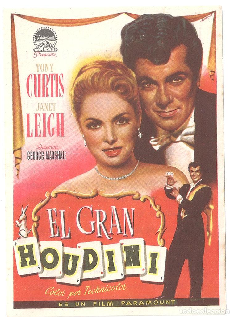 Cine: PTCC 811 EL GRAN HOUDINI PROGRAMA SENCILLO PARAMOUNT TONY CURTIS JANET LEIGH - Foto 1