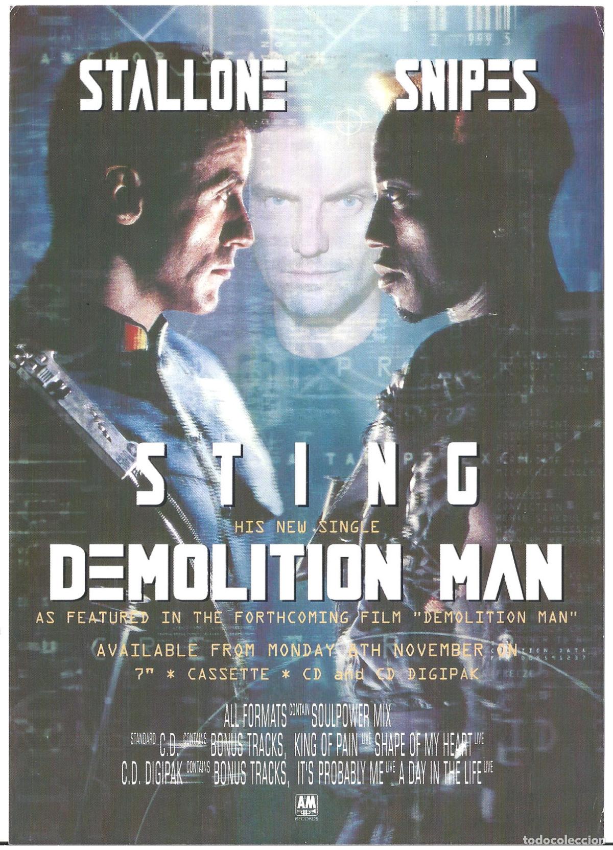 Cine: PTCC6 60 DEMOLITION MAN PROGRAMA SENCILLO INGLES STING STALLONE SNIPES SCIFI - Foto 1