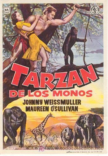 Cine: TARZAN DE LOS MONOS PROGRAMA SENCILLO MAHIER JOHNNY WEISSMULLER - Foto 1